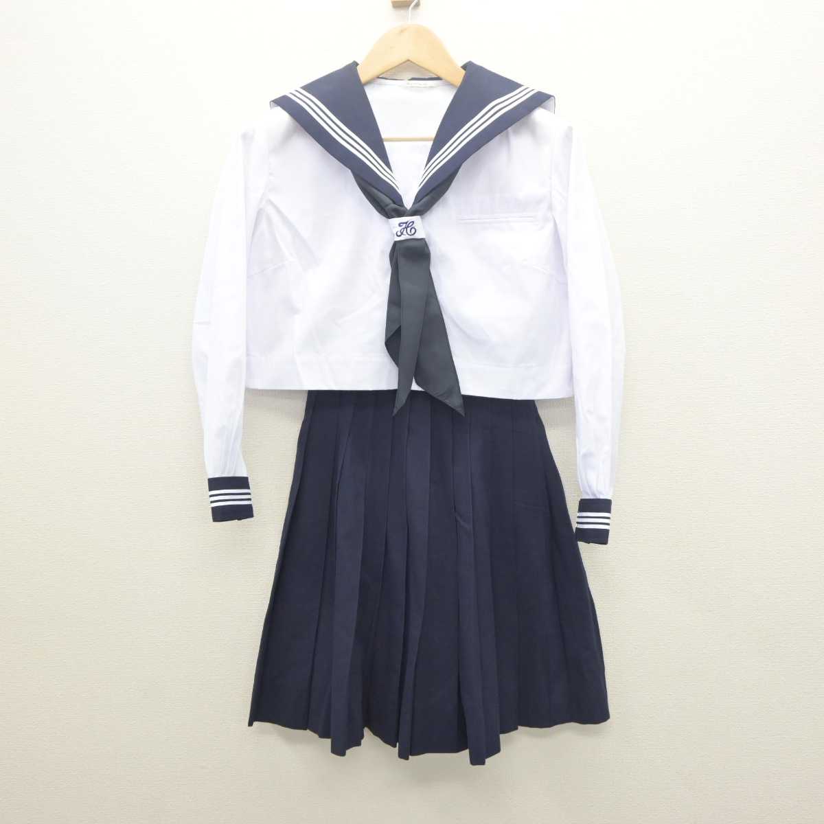 【中古】茨城県 古河第一中学校 女子制服 5点 (セーラー服・スカート) sf061754