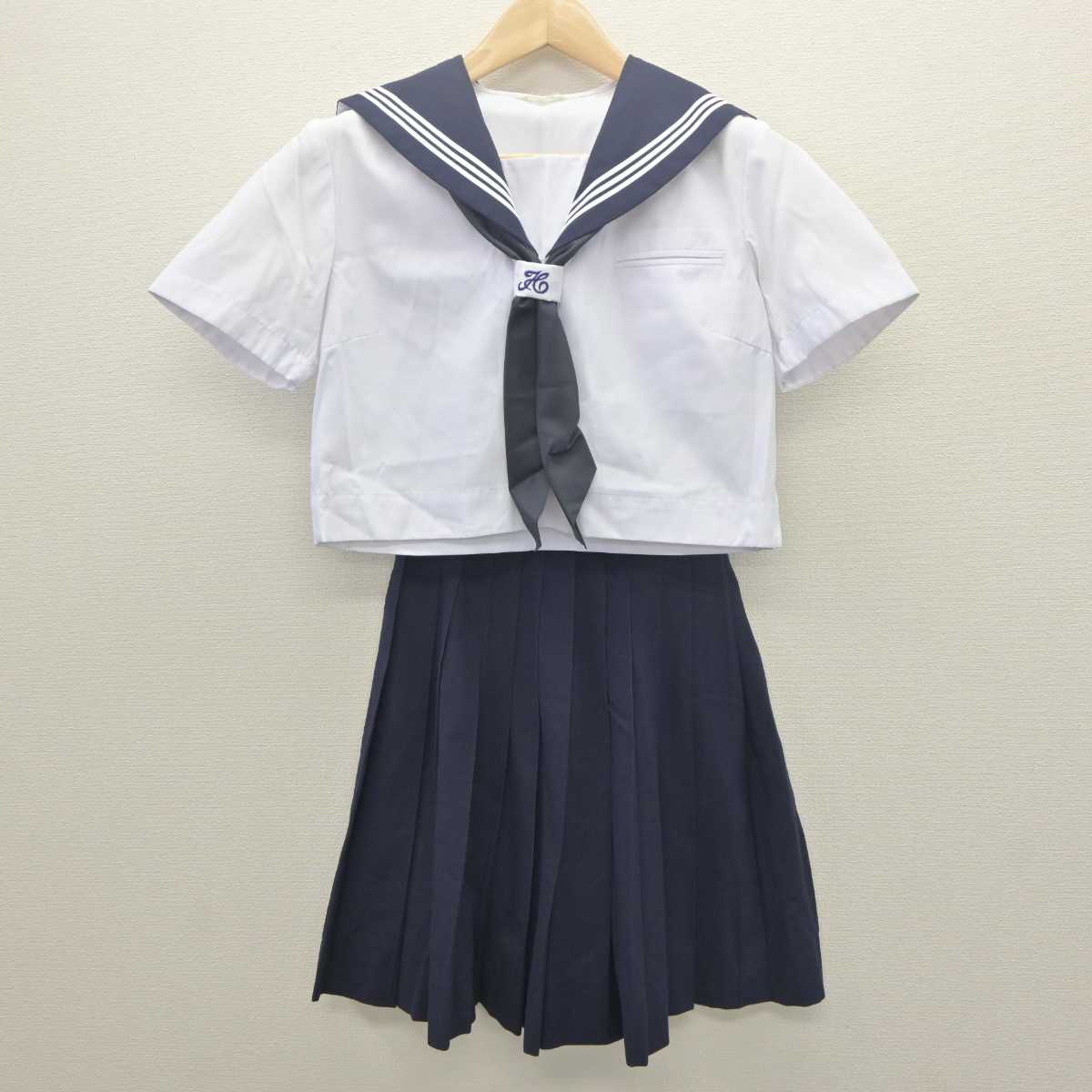 【中古】茨城県 古河第一中学校 女子制服 5点 (セーラー服・スカート) sf061754