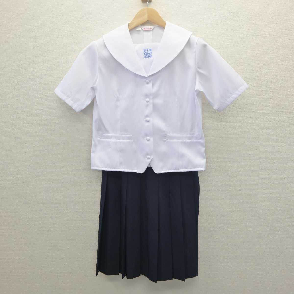 【中古】大阪府 プール学院中学校・高等学校 女子制服 3点 (シャツ・スカート) sf061764