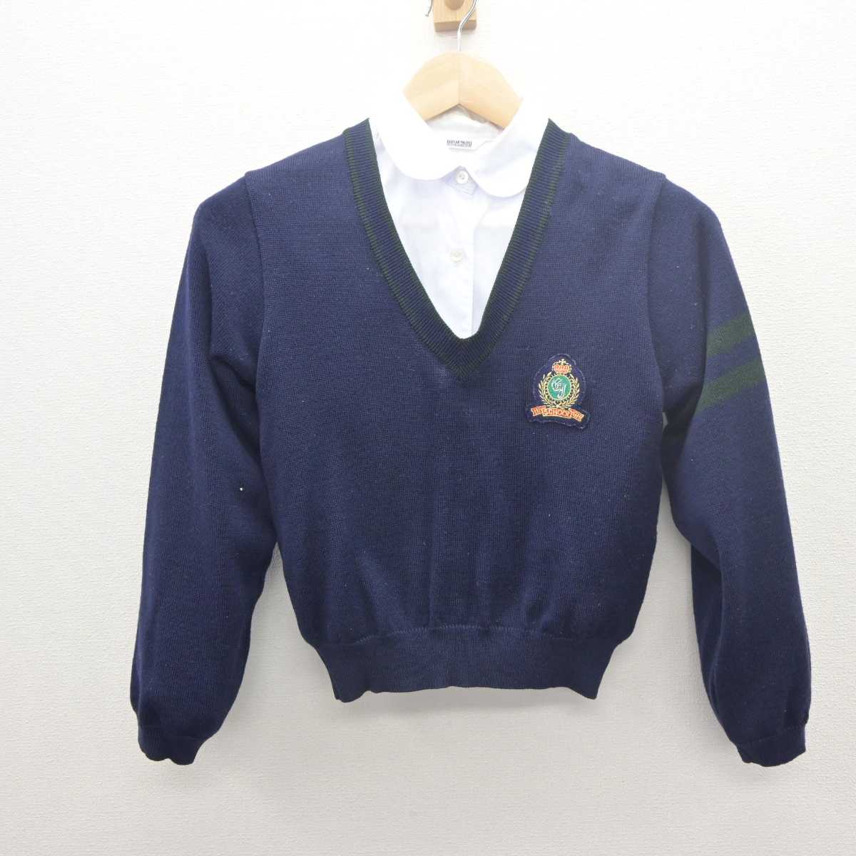 【中古】岐阜県 岐阜女子高等学校 女子制服 3点 (ニット・シャツ) sf061767