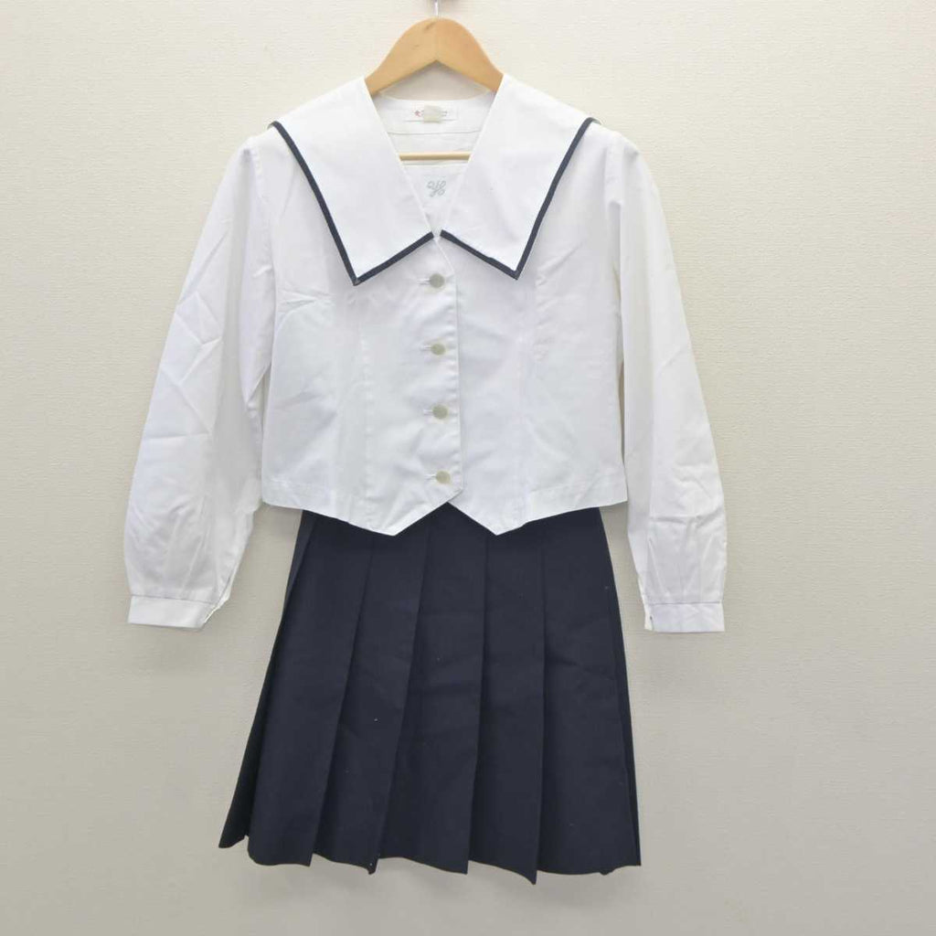 【中古】山形県 谷地高等学校 女子制服 2点 (セーラー服・スカート 