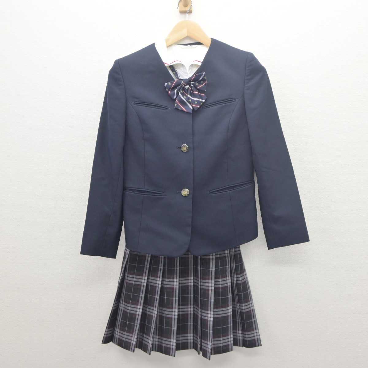 【中古】京都府 京都橘中学校 女子制服 4点 (ブレザー・シャツ・スカート) sf061793