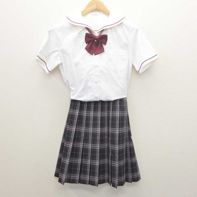 【中古】京都府 京都橘中学校 女子制服 3点 (シャツ・スカート) sf061795