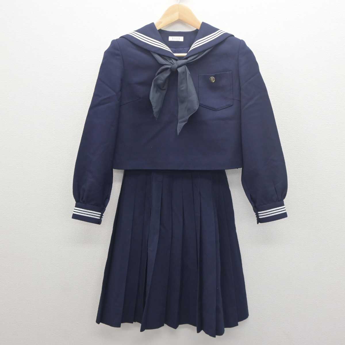 【中古】山形県 鶴岡北高等学校 女子制服 4点 (セーラー服・スカート) sf061801