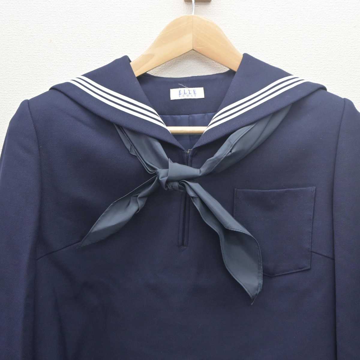 【中古】山形県 鶴岡北高等学校 女子制服 3点 (セーラー服・スカート) sf061802