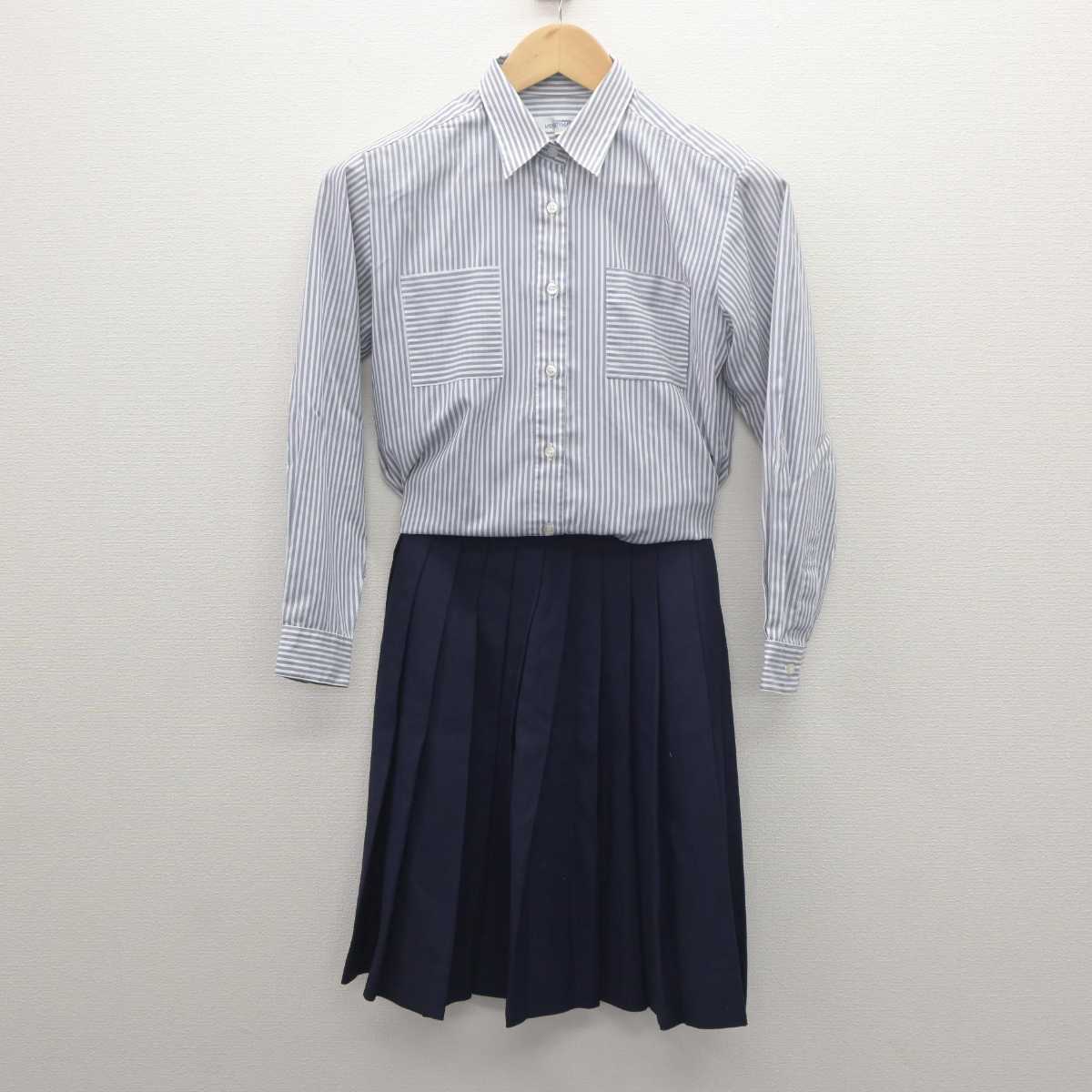 【中古】山形県 鶴岡南高等学校 女子制服 5点 (ブレザー・シャツ・スカート) sf061808