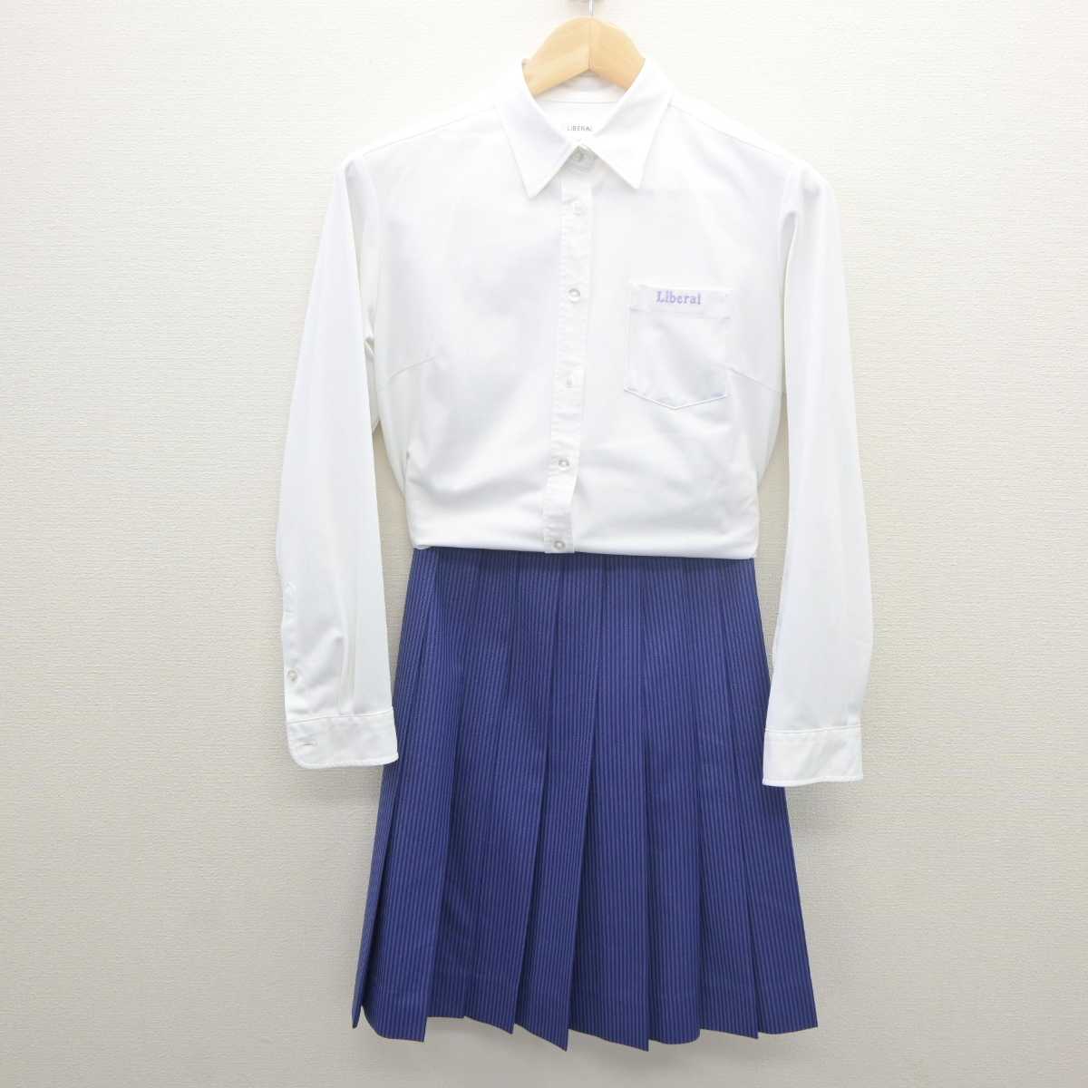 【中古】大阪府 堺リベラル高等学校 女子制服 2点 (シャツ・スカート) sf061858