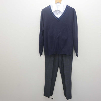 【中古】北海道 北海高等学校 男子制服 5点 (ブレザー・ニット・シャツ・ズボン) sf061875