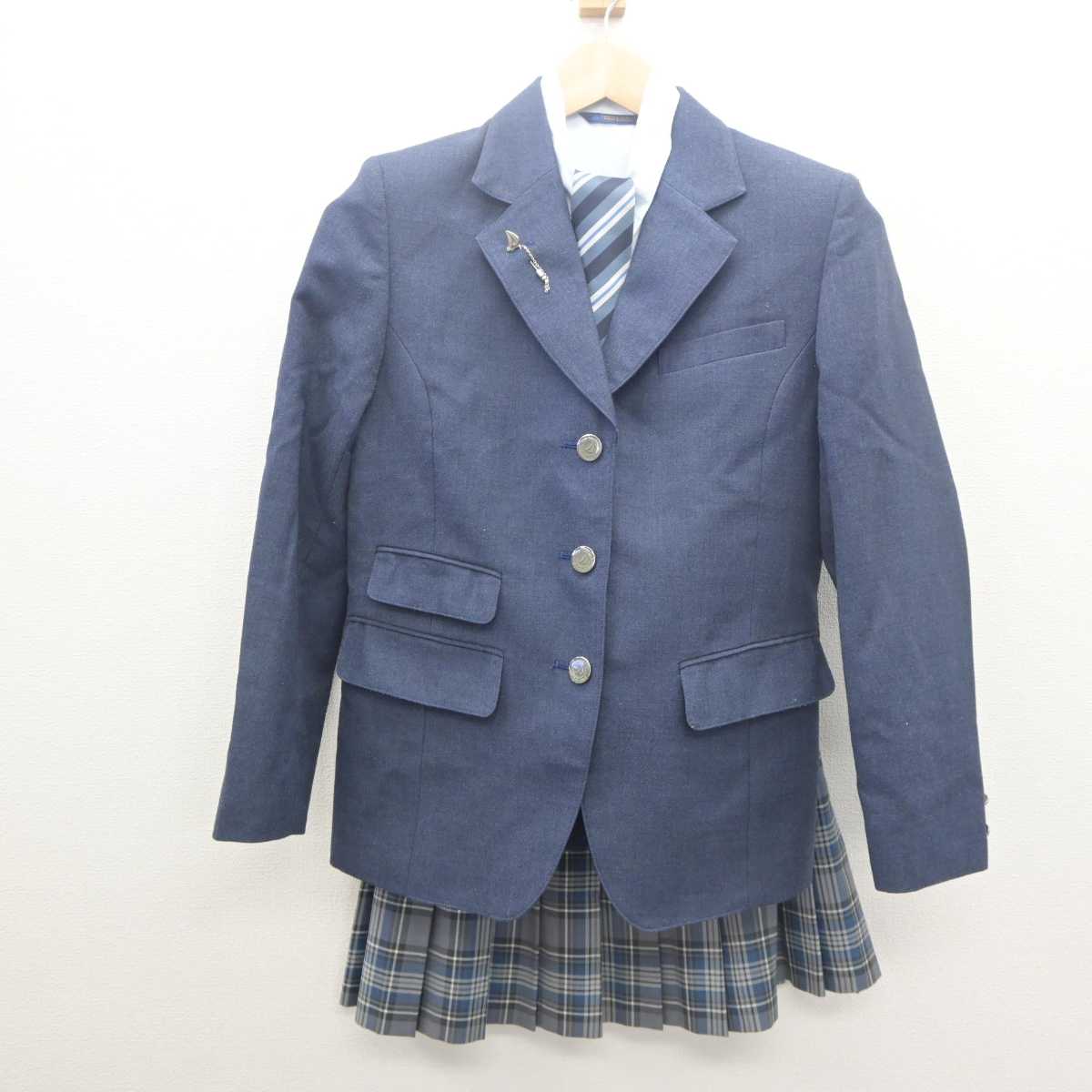 【中古】神奈川県 湘南学院高等学校 女子制服 5点 (ブレザー・シャツ・スカート) sf061877