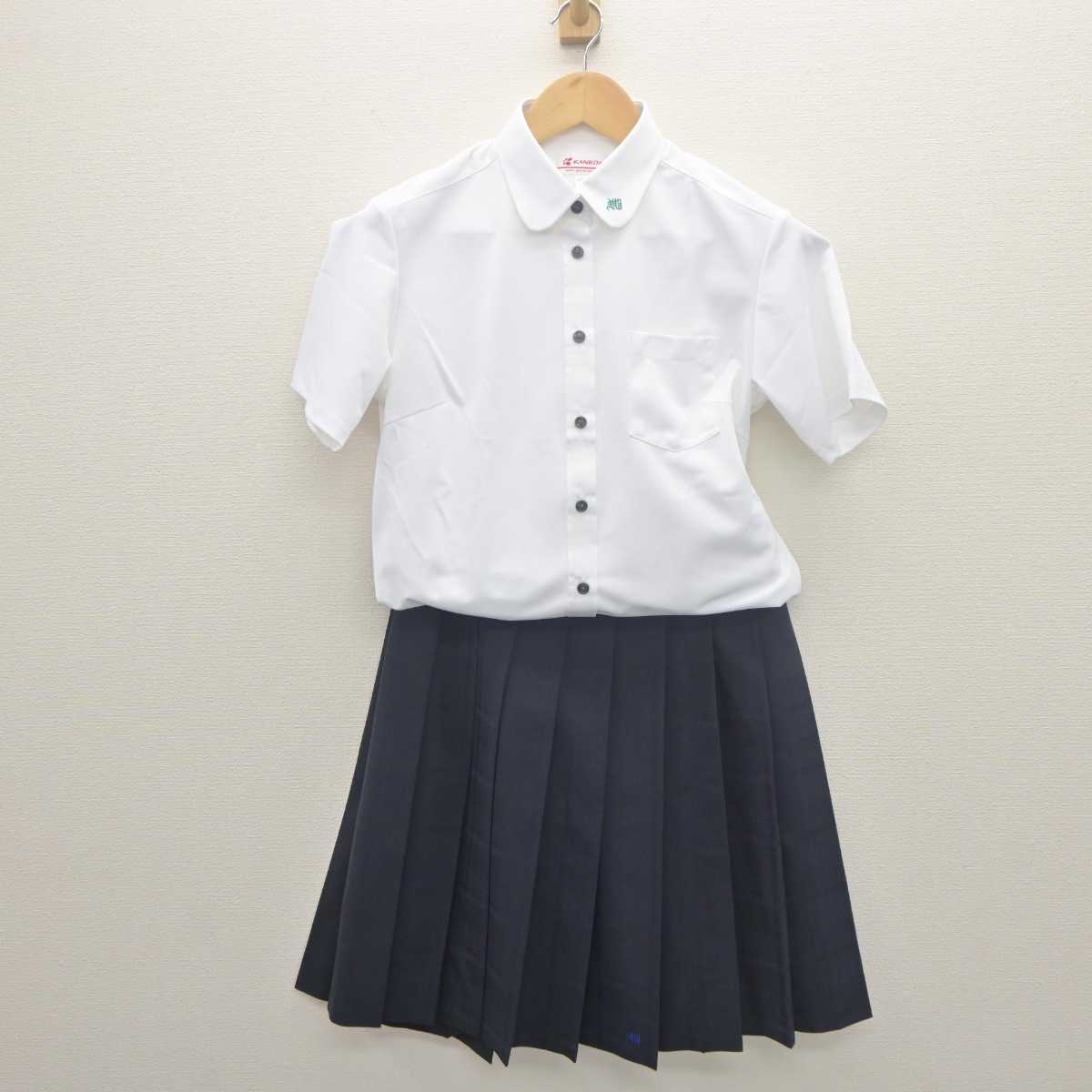 【中古】愛知県 若宮商業高等学校 女子制服 2点 (シャツ・スカート) sf061945