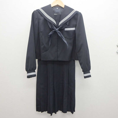 【中古】鹿児島県 大口高等学校 女子制服 3点 (セーラー服・ジャンパースカート) sf061955