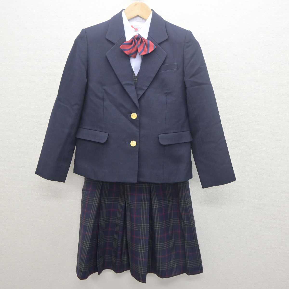 【中古】北海道 北陽中学校 女子制服 5点 (ブレザー・シャツ・ベスト・スカート) sf061963