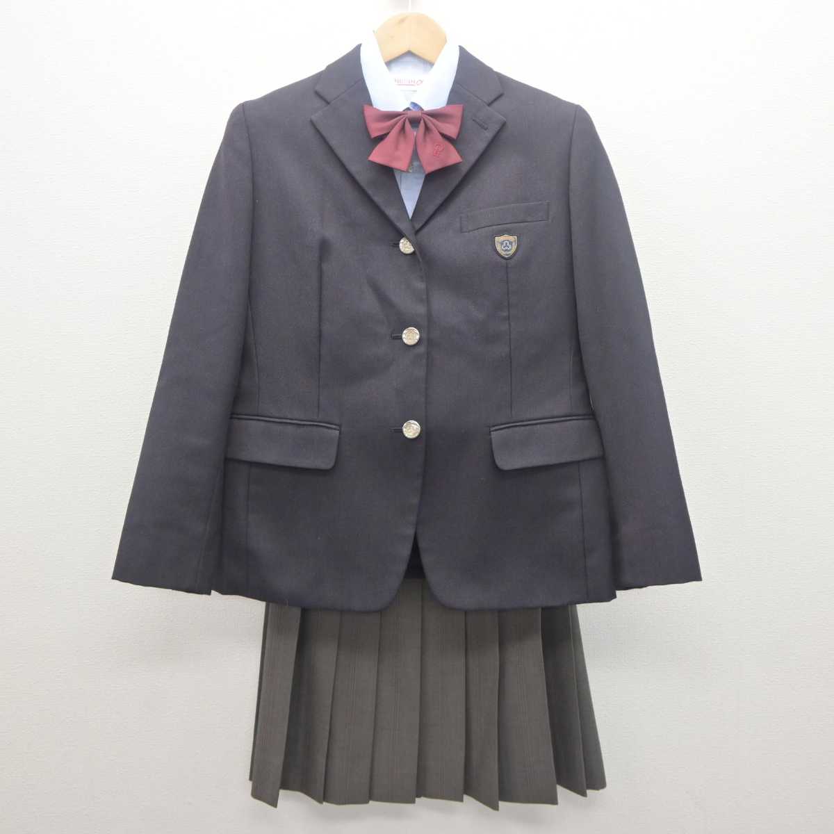 【中古】京都府 洛南高等学校 女子制服 5点 (ブレザー・シャツ・ニット・スカート) sf061969