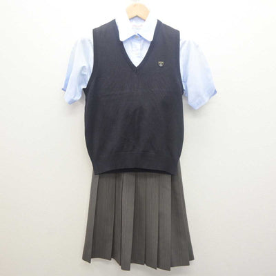 【中古】京都府 洛南高等学校 女子制服 4点 (シャツ・ニットベスト・スカート) sf061970