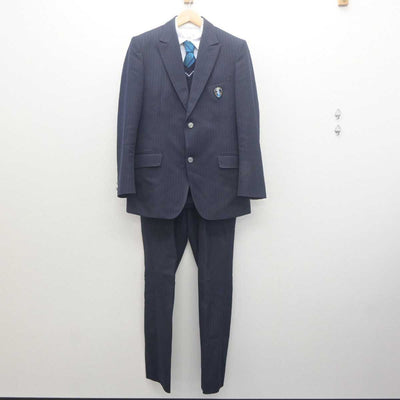 【中古】大阪府 東大谷高等学校 男子制服 5点 (ブレザー・ニット・シャツ・ズボン) sf061985