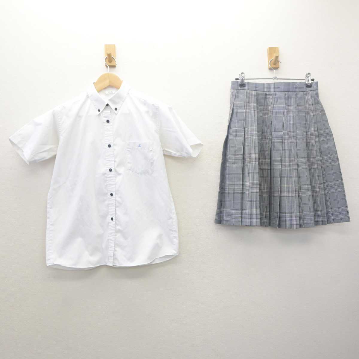 【中古】茨城県 霞ヶ浦高等学校 女子制服 2点 (シャツ・スカート) sf062001