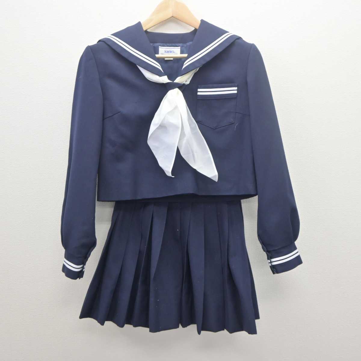 【中古】広島県 尾道市立栗原中学校 女子制服 3点 (セーラー服・スカート) sf062003