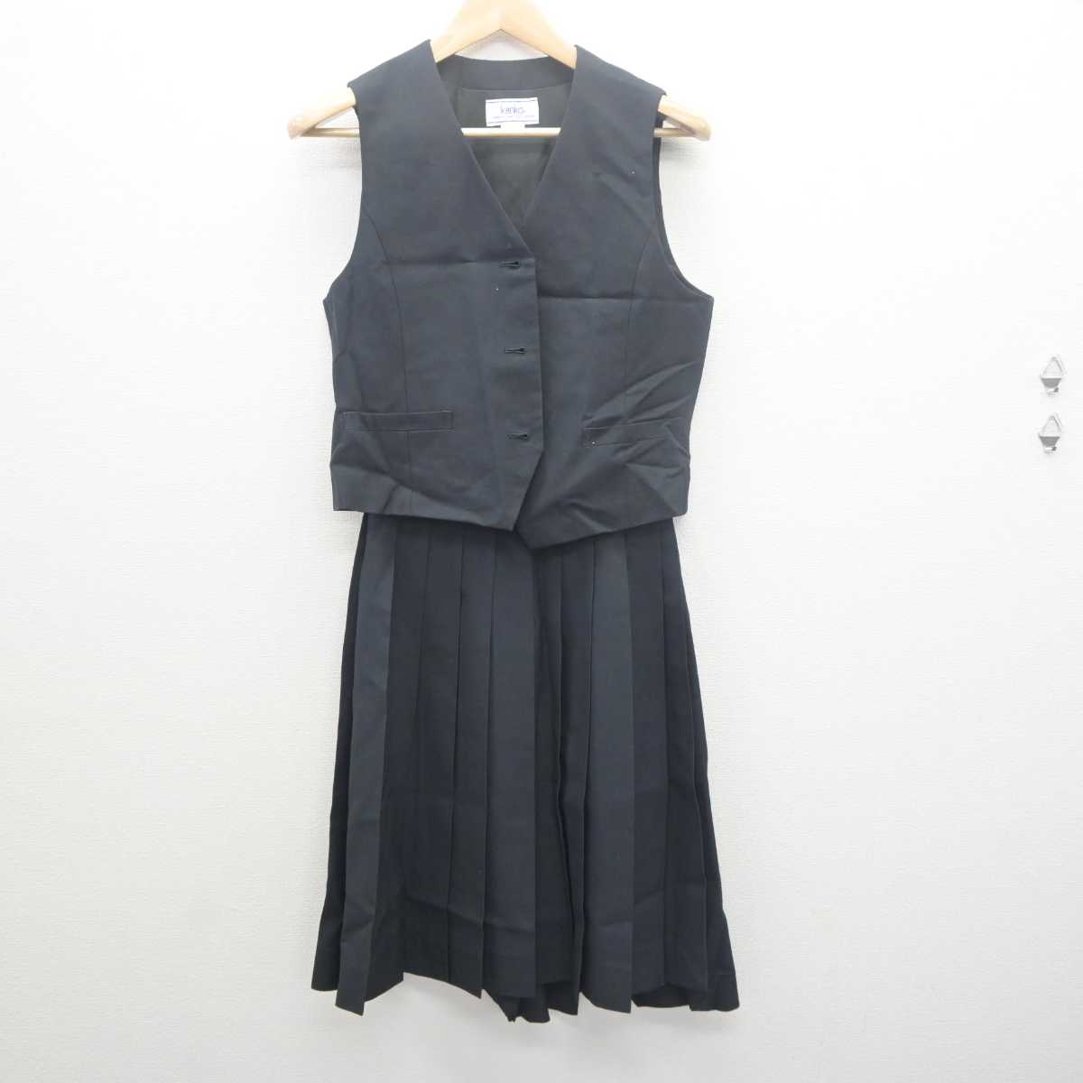 【中古】東京都 駒込中学校 女子制服 2点 (ベスト・スカート) sf062011