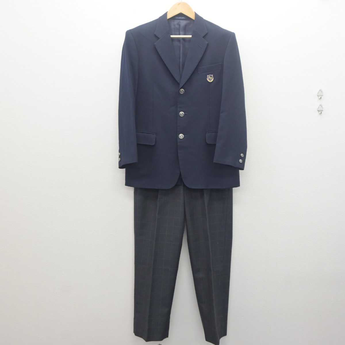 【中古】千葉県 船橋法典高等学校 男子制服 3点 (ブレザー・ズボン) sf062034