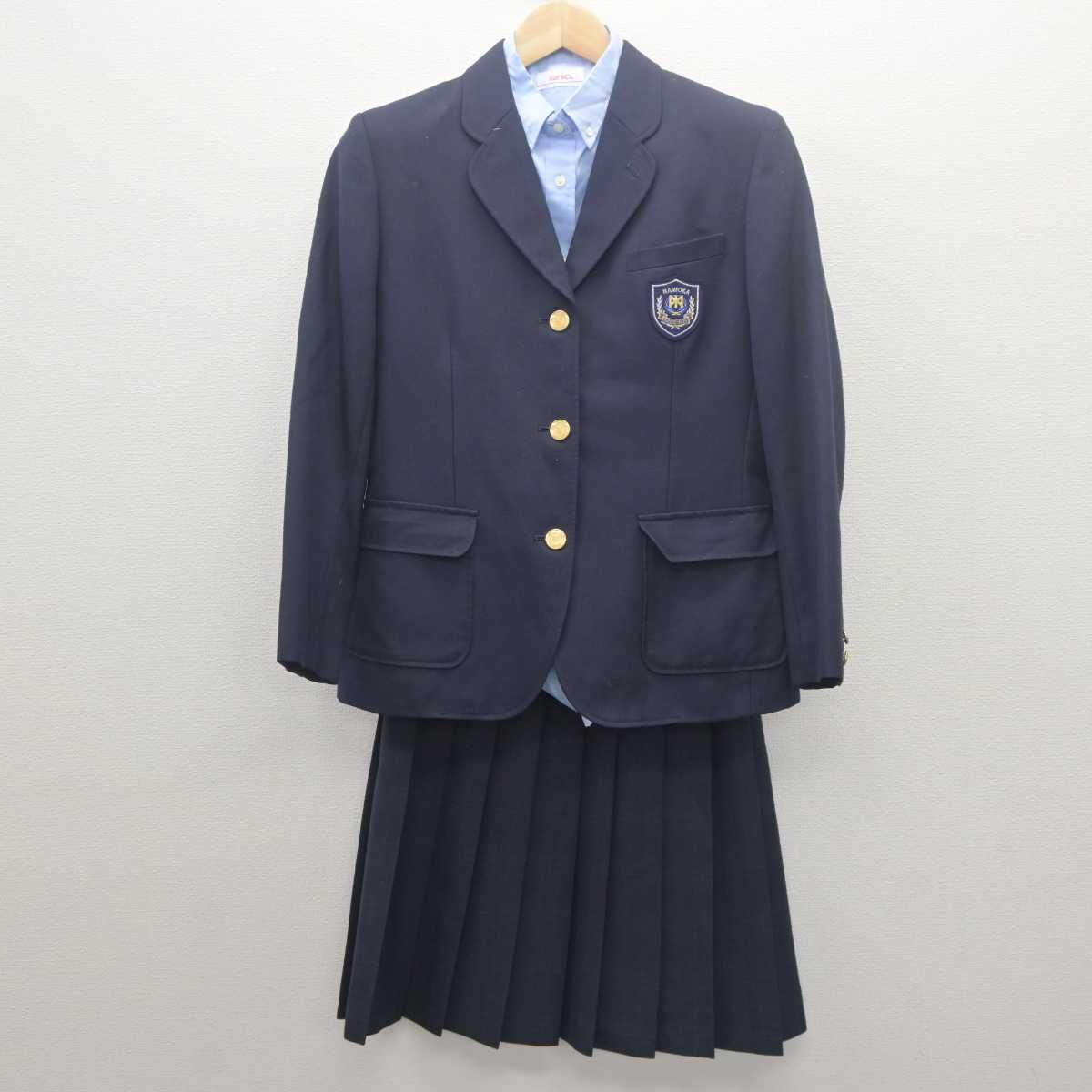 【中古】青森県 浪岡中学校 女子制服 3点 (ブレザー・シャツ・スカート) sf062051