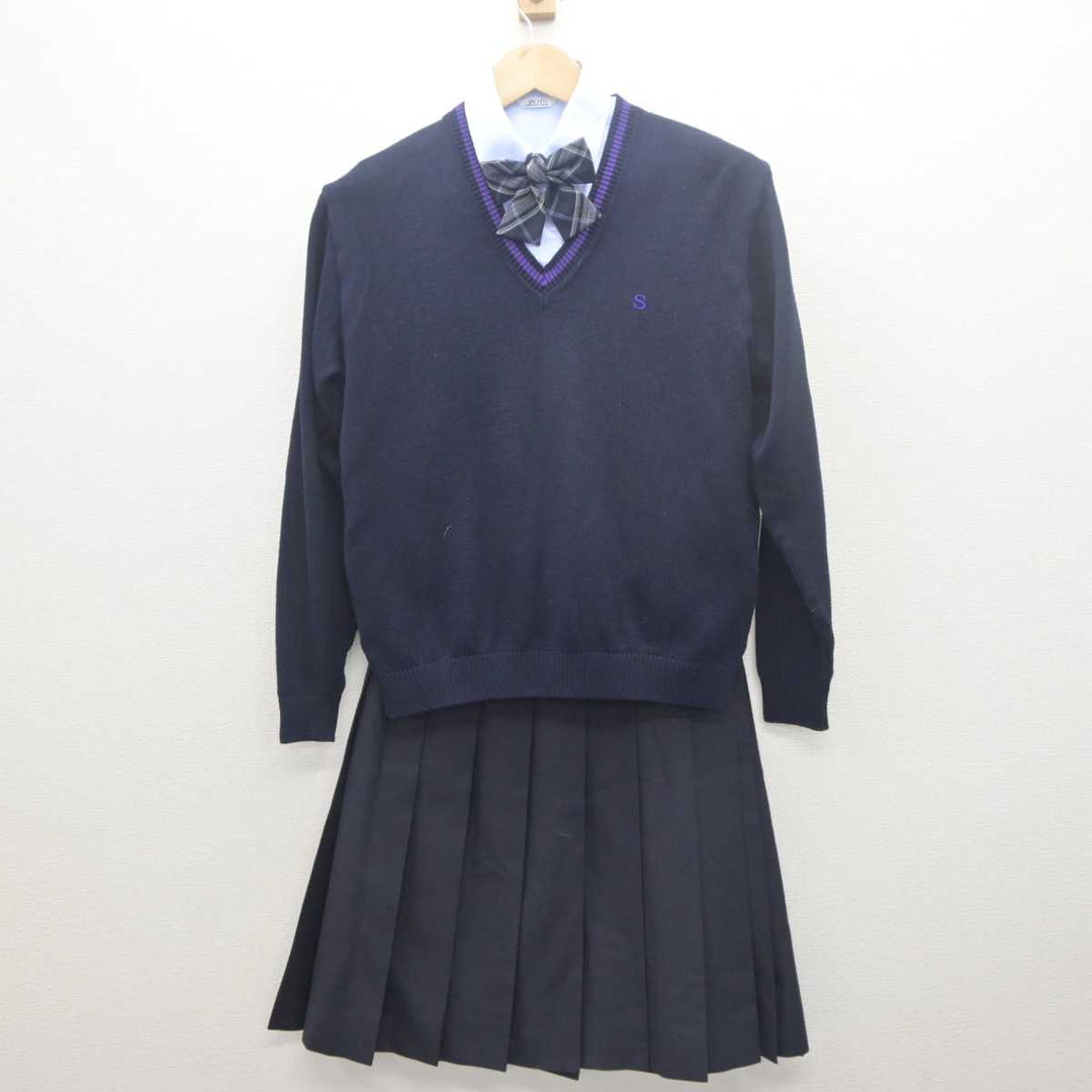 【中古】滋賀県 滋賀短期大学附属高等学校 女子制服 5点 (ブレザー・ニット・シャツ・スカート) sf062065 | 中古制服通販パレイド