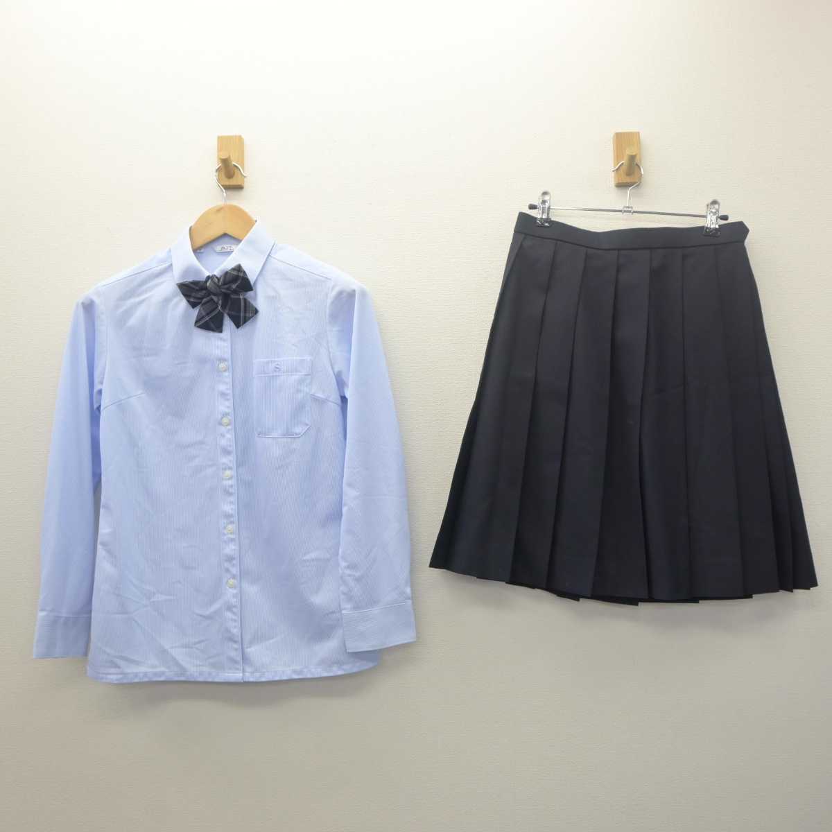 【中古】滋賀県 滋賀短期大学附属高等学校 女子制服 5点 (ブレザー・ニット・シャツ・スカート) sf062065