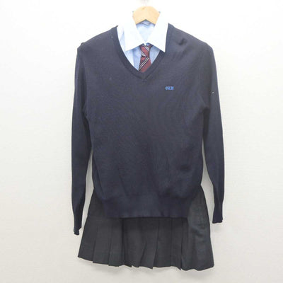 【中古】千葉県 千葉英和高等学校 女子制服 5点 (ブレザー・ニット・シャツ・スカート) sf062069