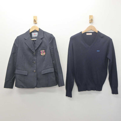 【中古】千葉県 千葉英和高等学校 女子制服 5点 (ブレザー・ニット・シャツ・スカート) sf062069