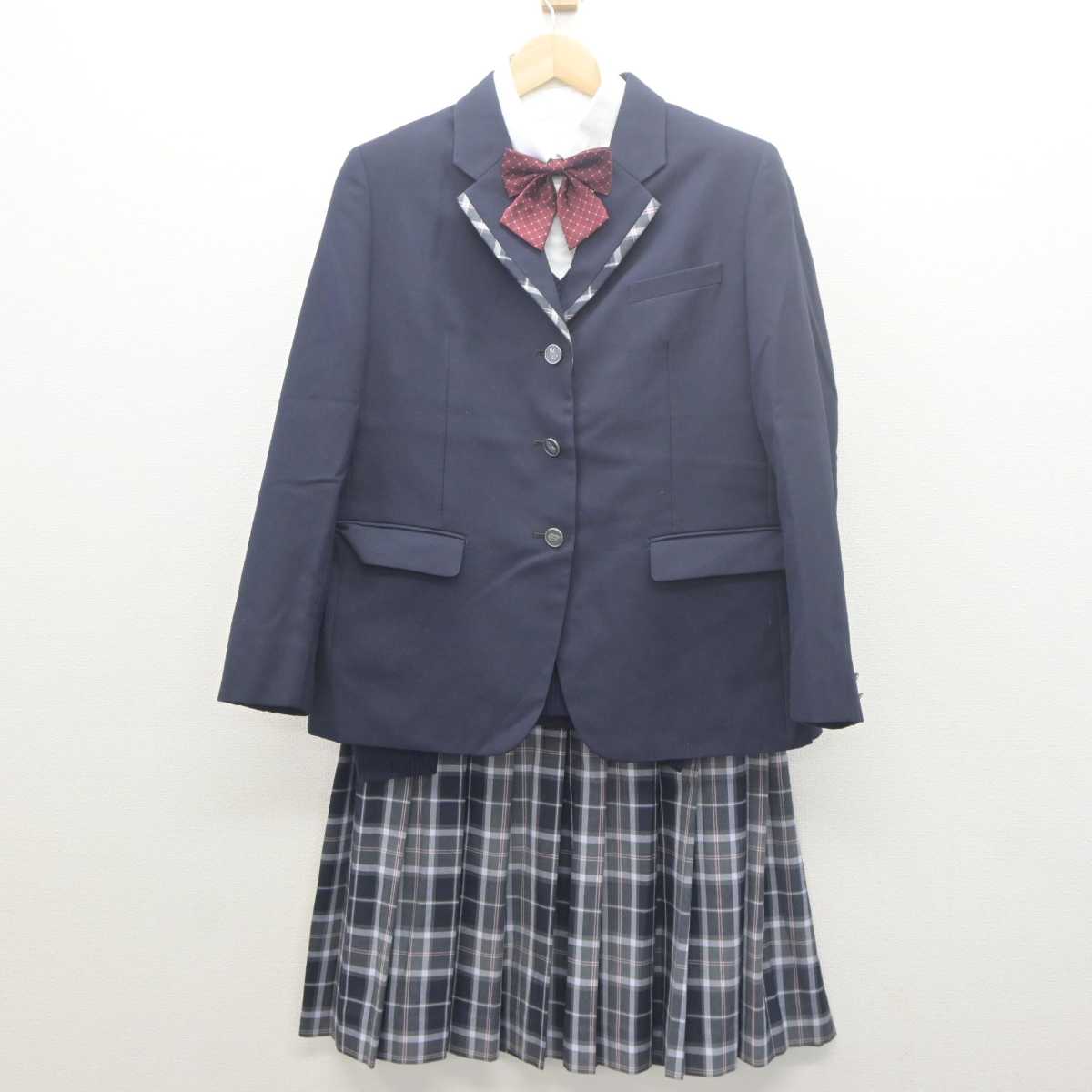 【中古】大阪府 堺西高等学校 女子制服 5点 (ブレザー・ニット・シャツ・スカート) sf062079