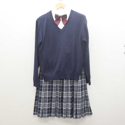 【中古】大阪府 堺西高等学校 女子制服 5点 (ブレザー・ニット・シャツ・スカート) sf062079