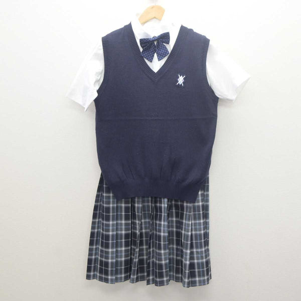 【中古】大阪府 堺西高等学校 女子制服 4点 (ニットベスト・シャツ・スカート) sf062080 | 中古制服通販パレイド