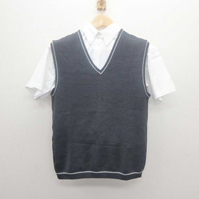 【中古】茨城県 東洋大学附属牛久高等学校 女子制服 2点 (ニットベスト・シャツ) sf062087