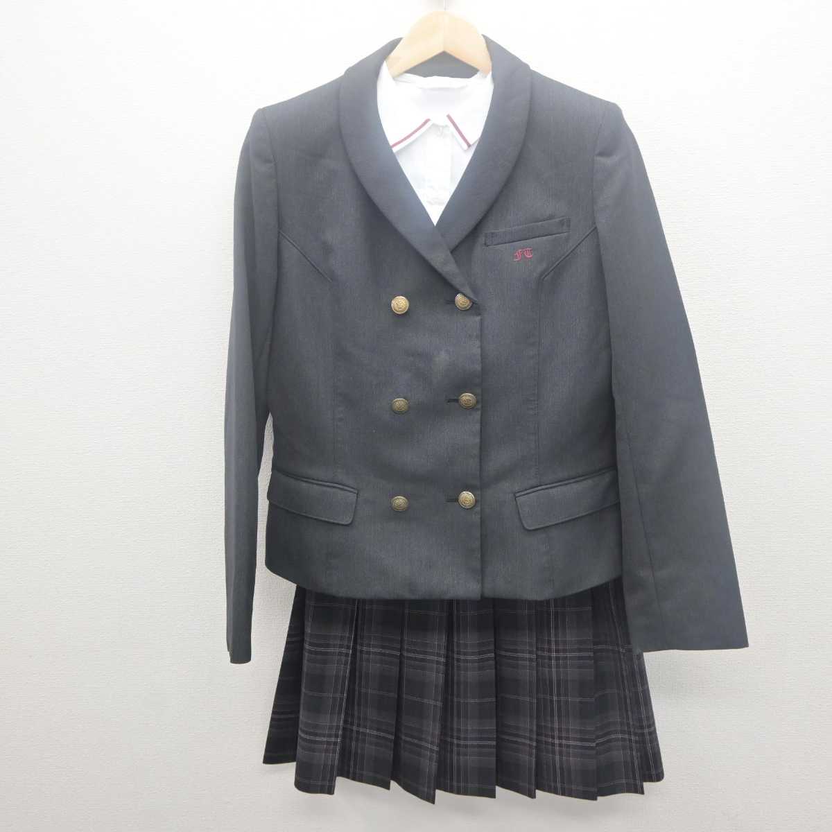 【中古】福島県 福島東稜高等学校 女子制服 3点 (ブレザー・シャツ・スカート) sf062102