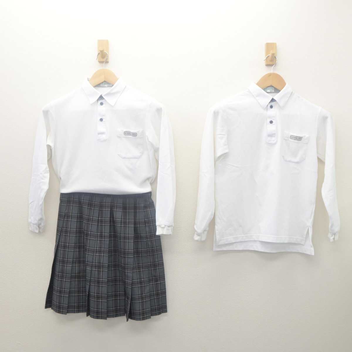 【中古】京都府 神川中学校 女子制服 3点 (シャツ・スカート) sf062125