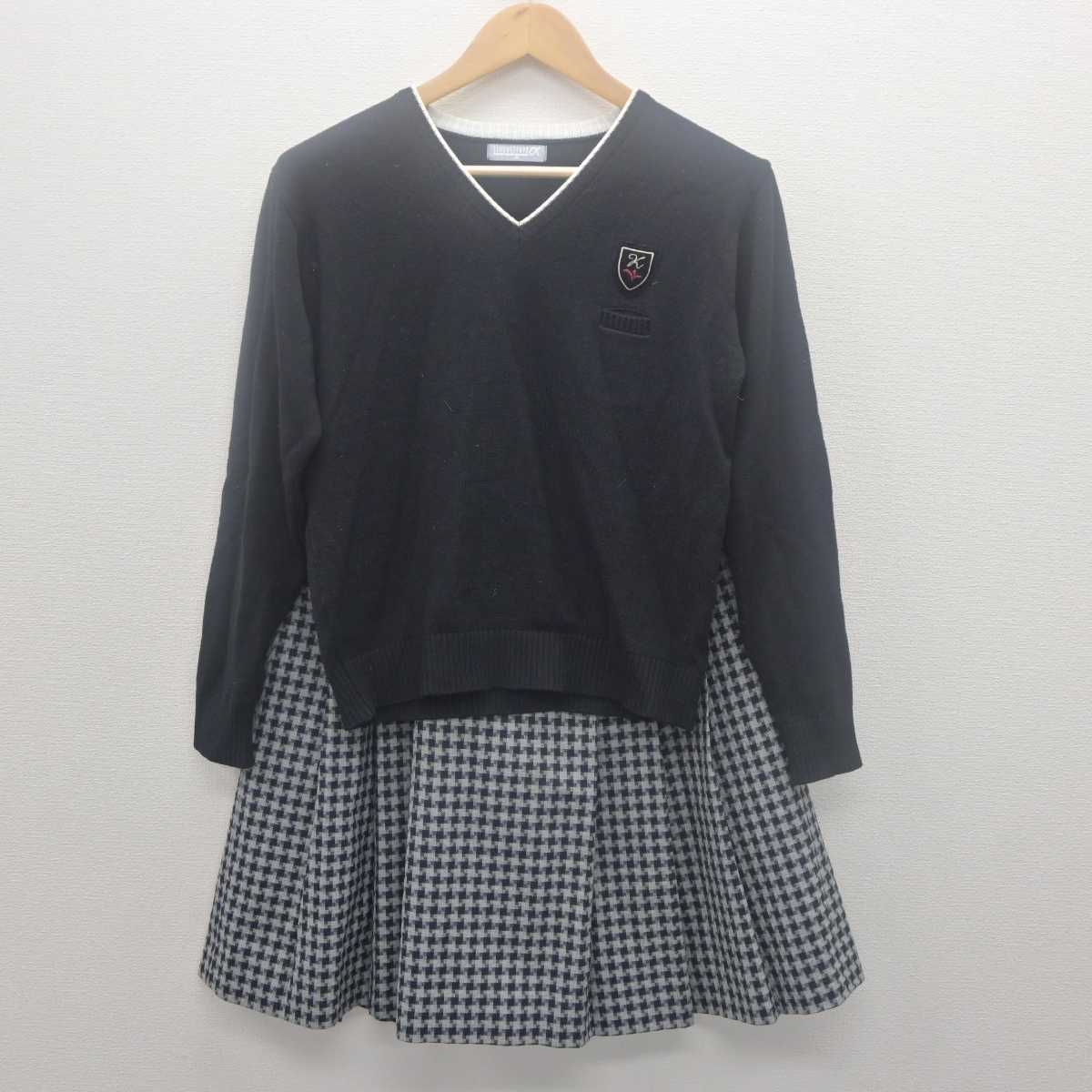 【中古】京都府 京都光華高等学校 女子制服 4点 (ブレザー・ニット・スカート) sf062136