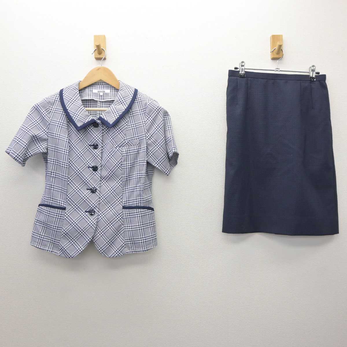 【中古】 事務服 女子制服 3点 (ブラウス・スカート) sf062166