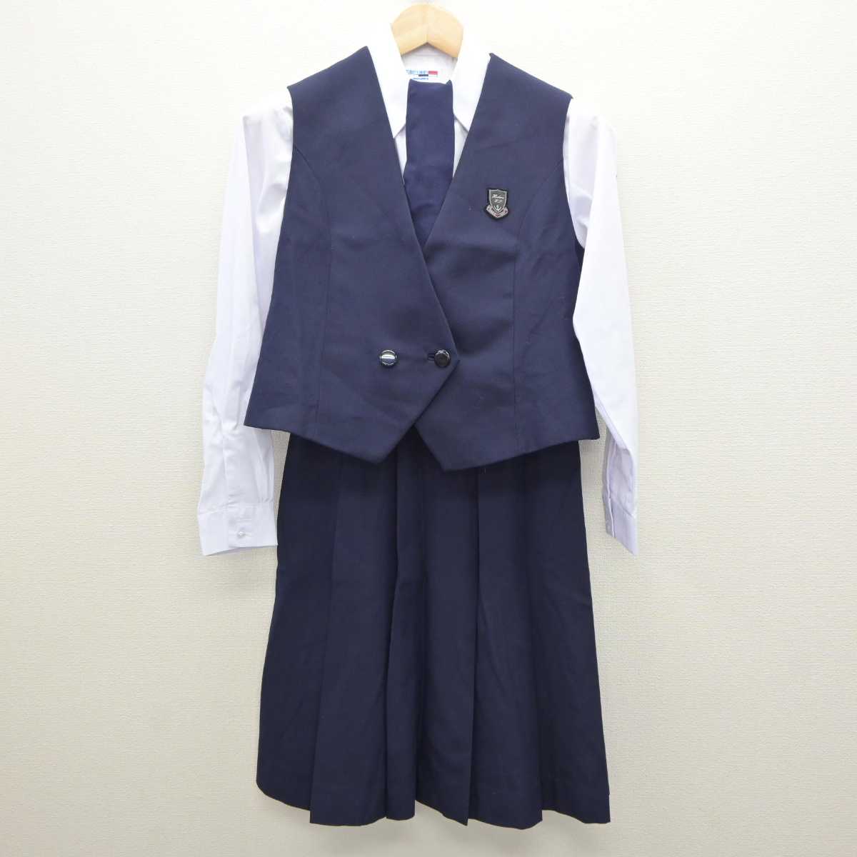 【中古】埼玉県 星野高等学校 女子制服 5点 (ブレザー・ベスト・シャツ・スカート) sf062178