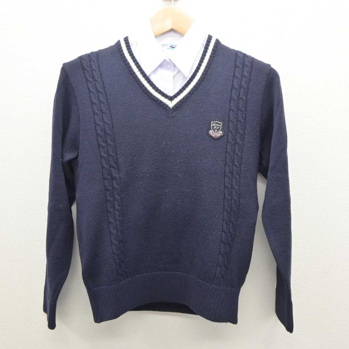 【中古】埼玉県 星野高等学校 女子制服 2点 (ニット・シャツ) sf062179