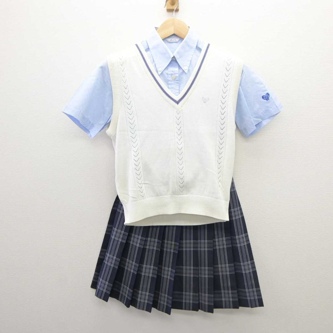 中古】鹿児島県 樟南高等学校 女子制服 3点 (ニットベスト・シャツ・スカート) sf062196 | 中古制服通販パレイド