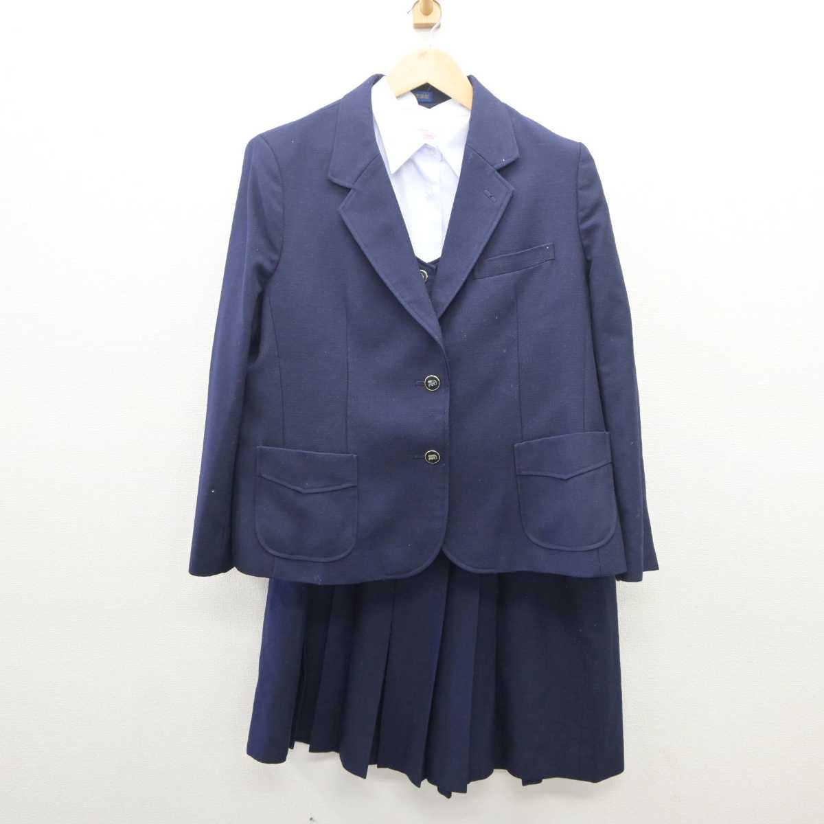 【中古】山梨県 山梨高等学校/旧制服 女子制服 4点 (ブレザー・ベスト・シャツ・スカート) sf062199