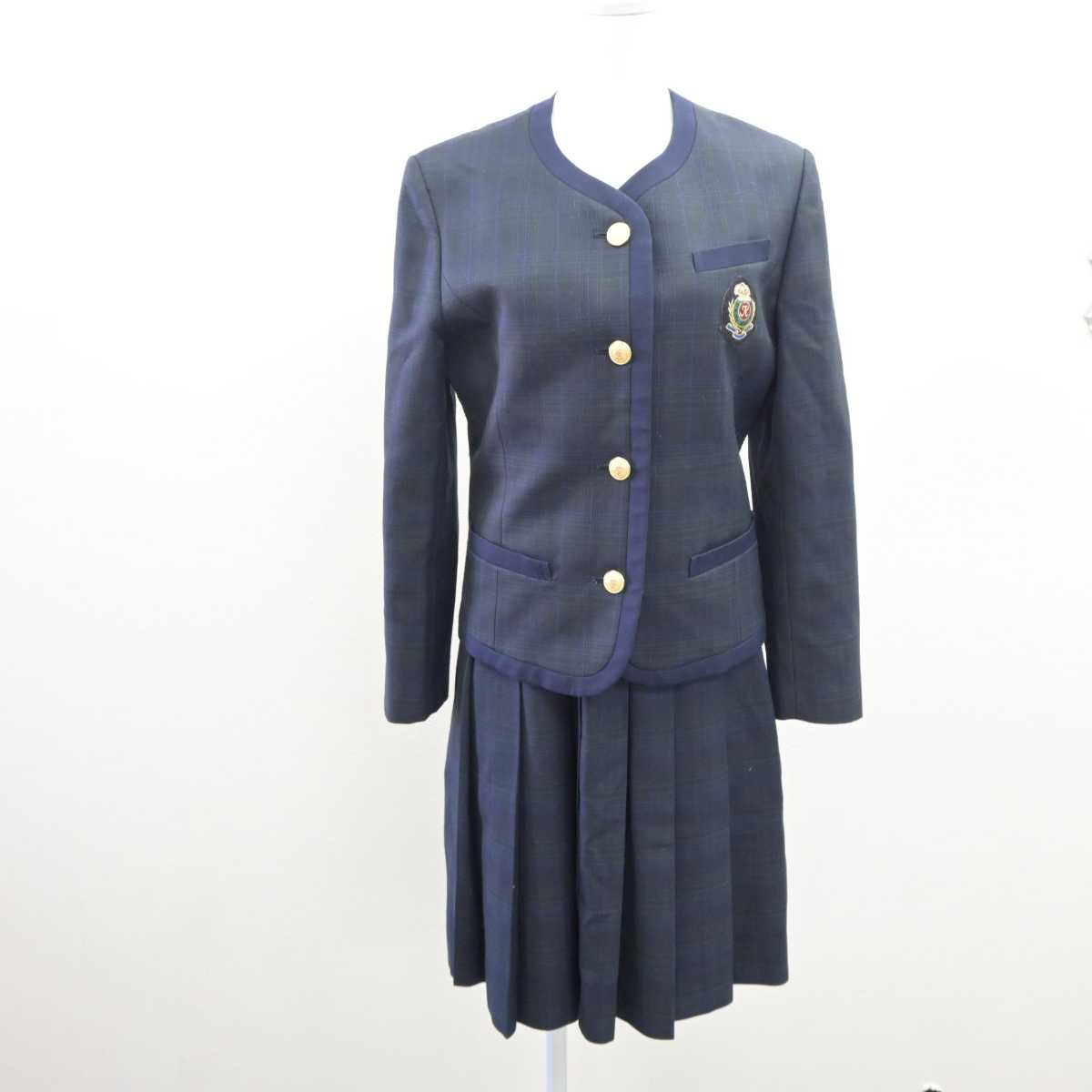 【中古】熊本県 熊本国府高等学校 女子制服 2点 (ブレザー・ジャンパースカート) sf062205