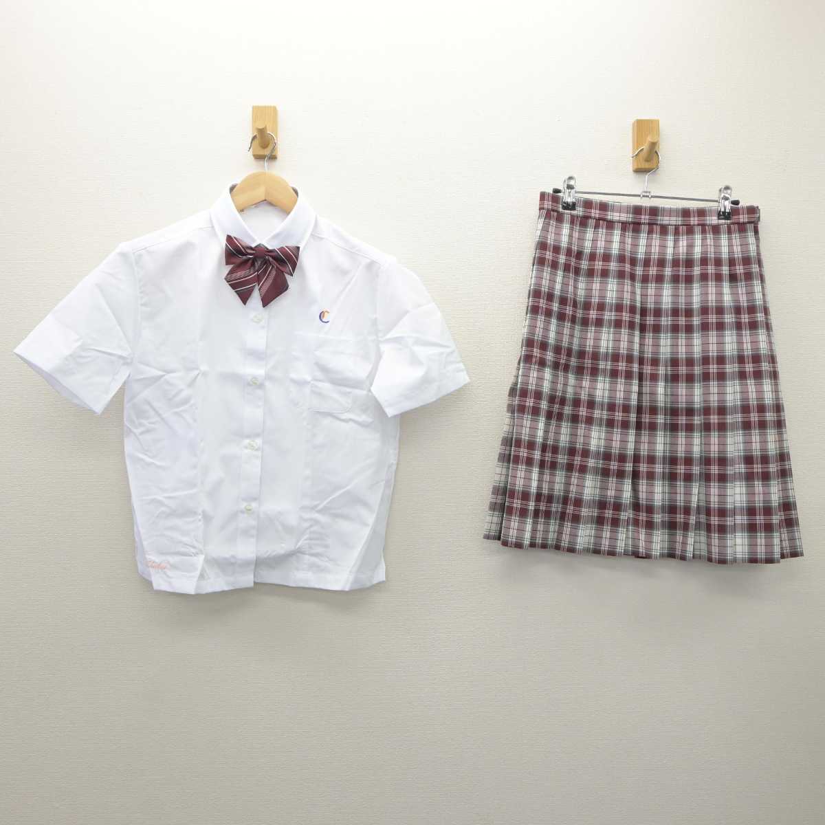 【中古】岐阜県 中京高等学校 女子制服 3点 (シャツ・スカート) sf062255