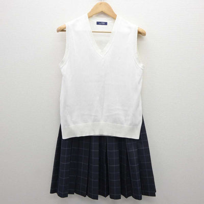 【中古】千葉県 松尾高等学校 女子制服 2点 (ニットベスト・スカート) sf062258