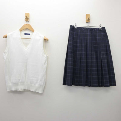 【中古】千葉県 松尾高等学校 女子制服 2点 (ニットベスト・スカート) sf062258