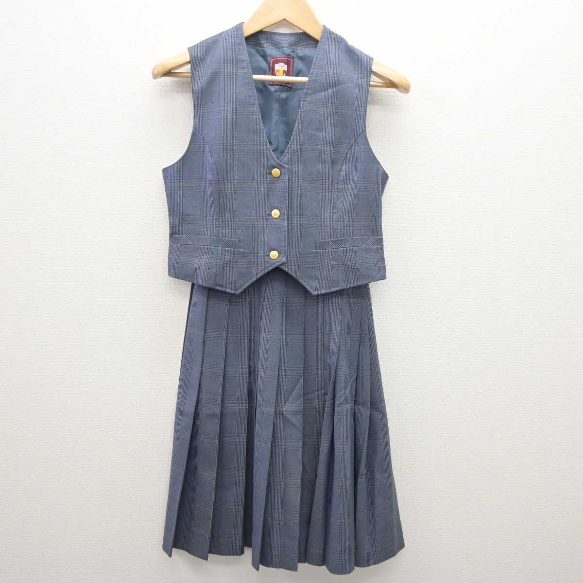 【中古】北海道 神居東中学校 女子制服 4点 (ブレザー・ベスト・スカート) sf062276