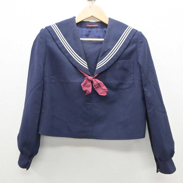 制服　JHS　セーラー服　井桁白二本線 h92 愛知県立瑞陵高等学校 白3本ライン中間服セーラー服/yt0349
