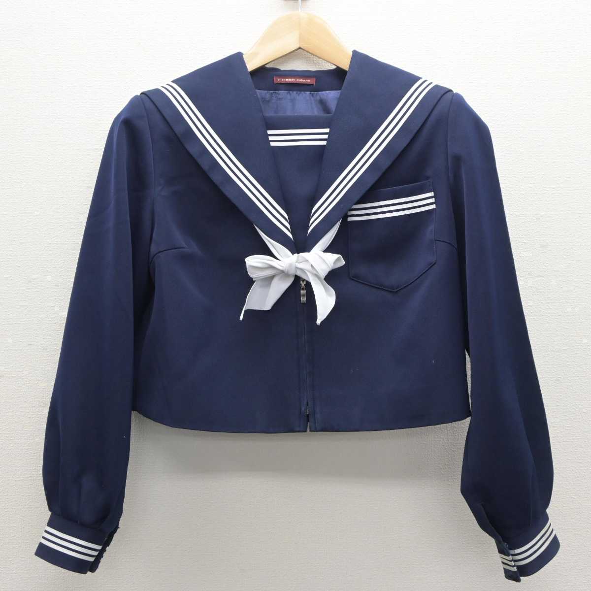 【中古】岐阜県 池田町立池田中学校 女子制服 2点 (セーラー服・スカート) sf062294