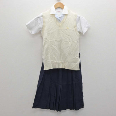 【中古】愛知県 滝高校/旧制服 女子制服 3点 (ニットベスト・シャツ・スカート) sf062314