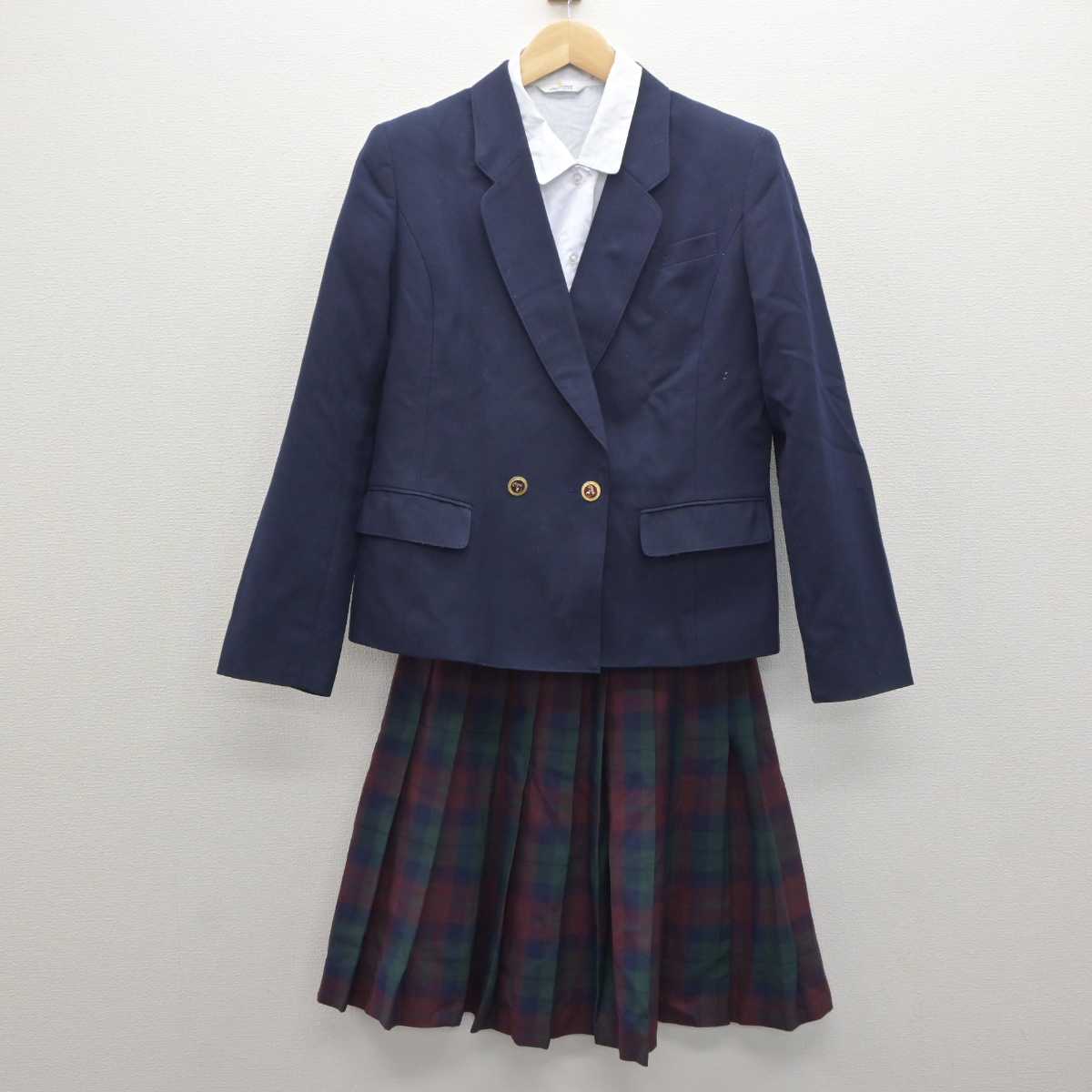 【中古】秋田県 秋田商業高等学校 女子制服 4点 (ブレザー・ニット・シャツ・スカート) sf062319