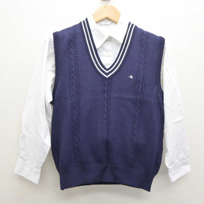 【中古】静岡県 三島南高等学校 女子制服 2点 (ニットベスト・シャツ) sf062354